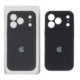 قاب سیلیکونی پاک کنی محافظ لنزدار اورجینال Apple iPhone 17 Pro Max - مشکی