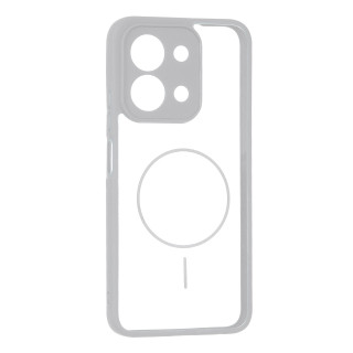 قاب پشت سخت شفاف محافظ لنزدار طرح مگ سیف دور رنگی Xiaomi Redmi 15C / Poco C85 - طوسی