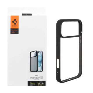 قاب اورجینال Spigen ULTRA HYBRID مدل Apple iPhone 17 Pro Max - شفاف مشکی (پک دار)